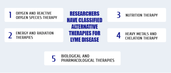 Researchers have classified alternative therapies for Lyme disease under five broad categories